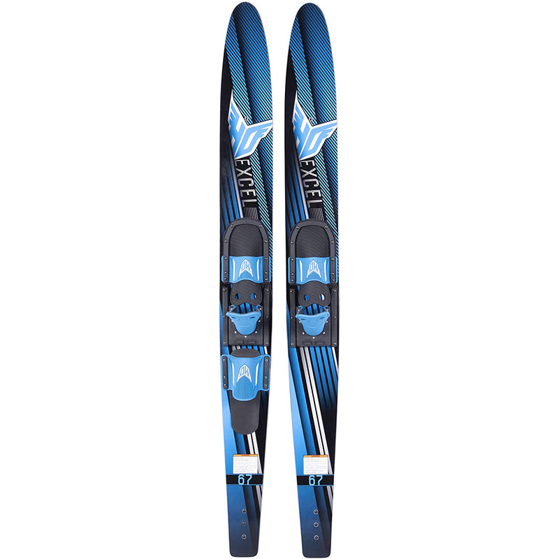 HO Skis Blast 67-Inch Waterskiing Combo Skis w/ Trainer Bindings, One Size, Blue