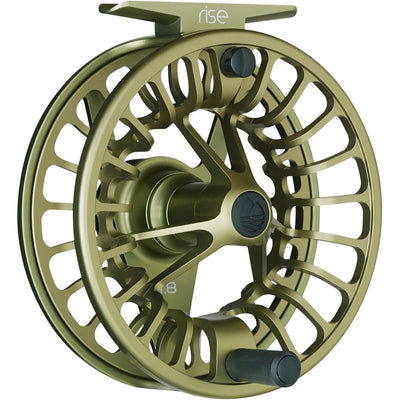 Redington Rise Powerful Solid Ambidextrous Angler 7/8 Fly Fishing Reel, Olive