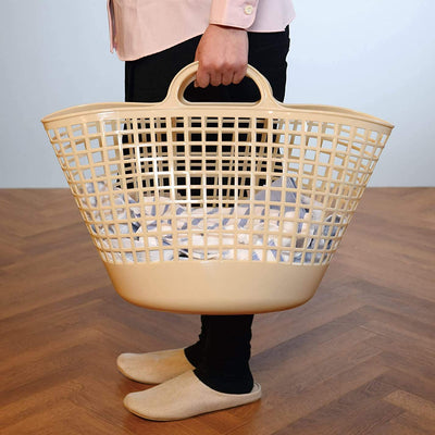 Like-it Midcentury Modern Scandinavian Style Round Home Storage Basket, White