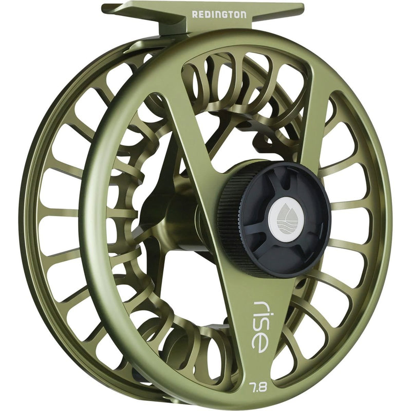 Redington Rise Powerful Solid Ambidextrous Angler 7/8 Fly Fishing Reel, Olive