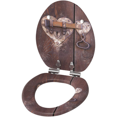 Sanilo 168 Elongated Soft Close Lid Molded Wood Adjustable Toilet Seat, Lock