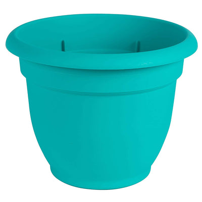 Bloem Ariana 16 Inch Indoor & Outdoor Self Watering Planter Pot, Blue (2 Pack)