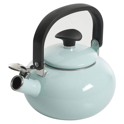 Kenmore 1.5 Qt Broadway Steel Whistling Stove Top Tea Pot Kettle, Glacier Blue