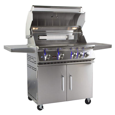 Bonfire CBF4DD 34" 4 Burner Propane Gas Grill with Cart and Infrared Rotisserie