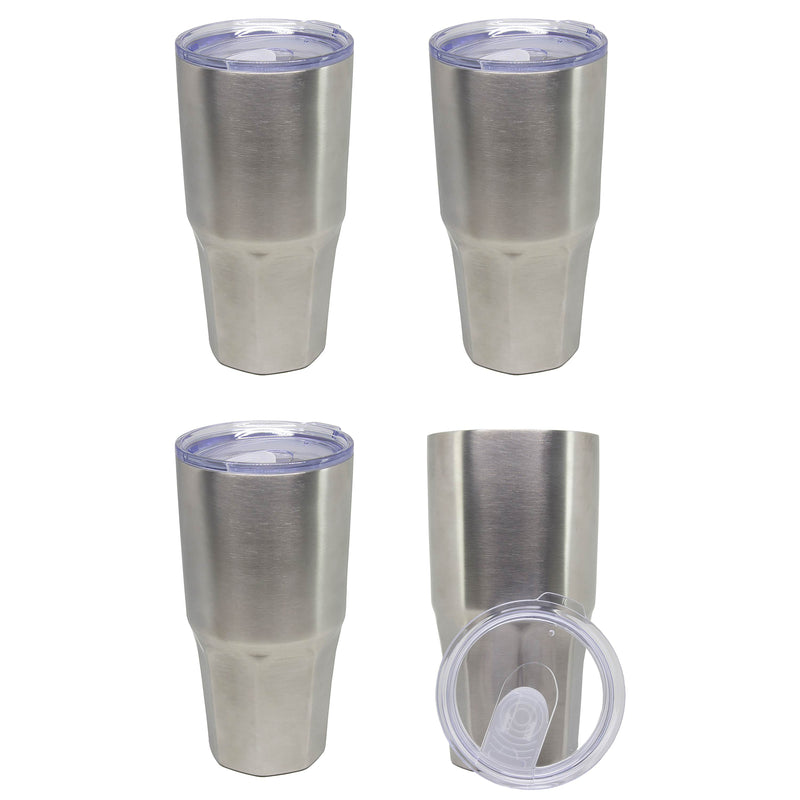 Insulated Stainless Steel 30 oz. Travel Beverage Tumbler Coffee Thermos, 4 Pack