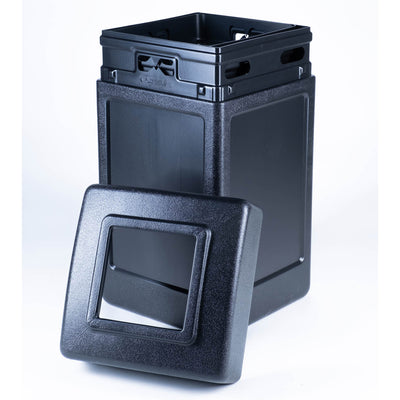Commercial Zone Open-Top Square 42 Gallon Waste Trash Container, Black(Open Box)