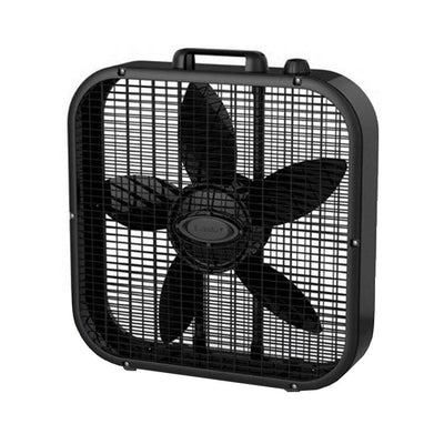 Lasko 3 Speed Save Smart 20 Inch Box Fan with Easy Carry Handle, Black | B20401