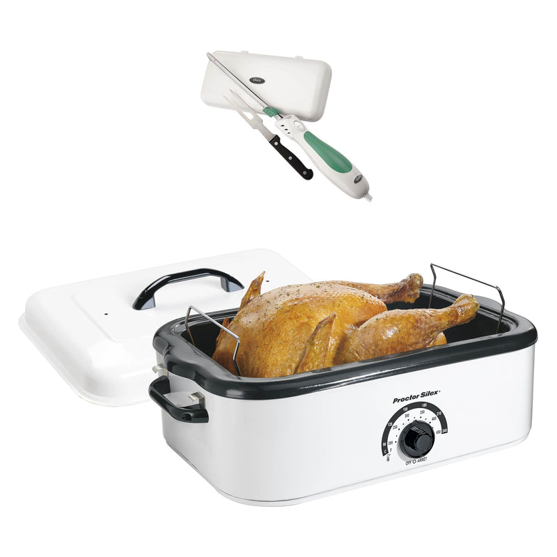 Proctor Silex 18-Quart Countertop Roaster Oven + Electric Knife with Case/Fork