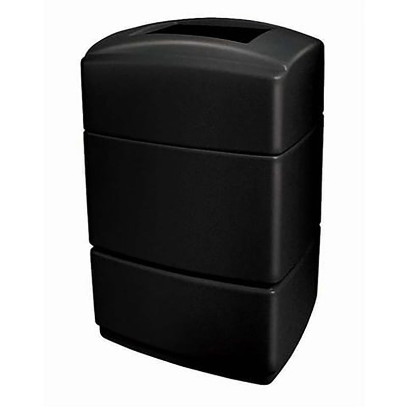 Commercial Zone 733101 Open-Top Rectangular Waste Trash Container Bin, Black