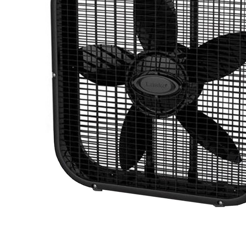 Lasko 3 Speed Save Smart 20 Inch Box Fan with Easy Carry Handle, Black (4 Pack)