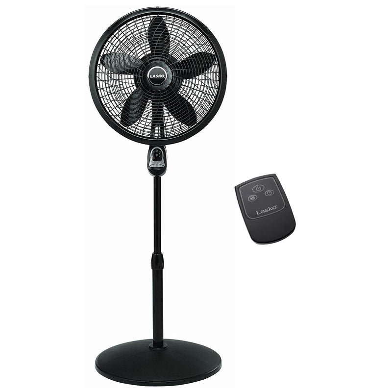 Lasko 18 inch Oscillating Cyclone Pedestal Stand Fan w/ Remote Control (2 Pack)