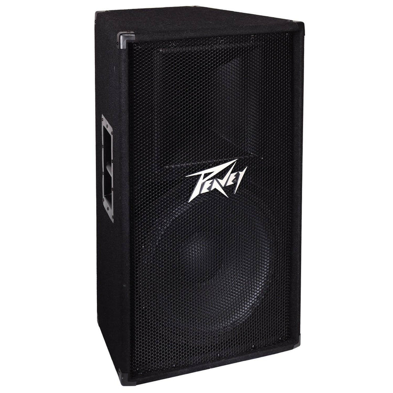 Peavey PV 115 15" 2-Way Pro DJ Live Sound Speaker + Speaker Stands & Cable Kit