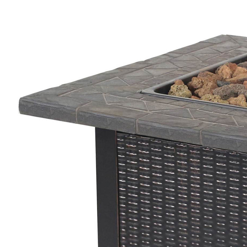 Endless Summer 30,000 BTU LP Gas Outdoor Fire Table w/Resin Mantel and Lava Rock
