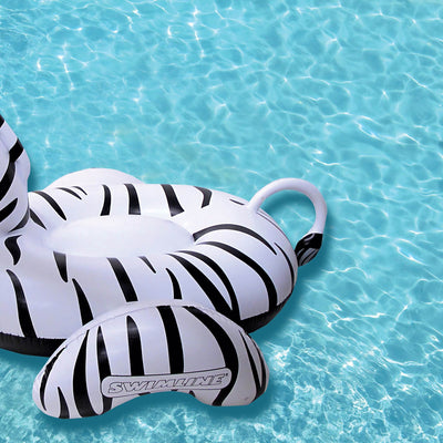 Swimline 90714 Safari Zebra Inflatable Ride On Swimming Pool Float Lounger