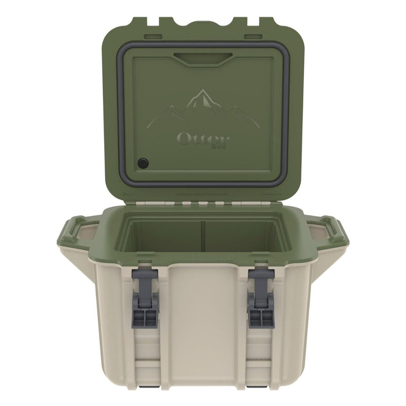 OtterBox Venture Heavy Duty Outdoor Camping Fishing Cooler 25-Quarts, Tan/Green