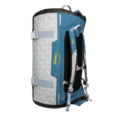 Yampa 105 Liter Dry Duffle Waterproof Backpack Bag, Hazy Harbor Gray and Blue