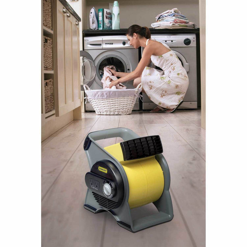 Stanley 3 Speed High Velocity Pivoting Durable Utility Blower Fan with 2 Outlets