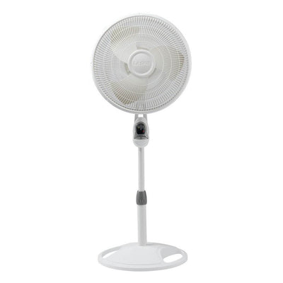 Lasko Remote Oscillating 3 Speed Free Standing Floor Fan, White (For Parts)