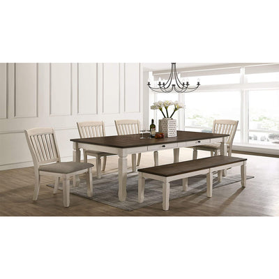 ACME Furniture Fedele Kitchen Dining Table with 2 Storage Drawers, Weathered Oak