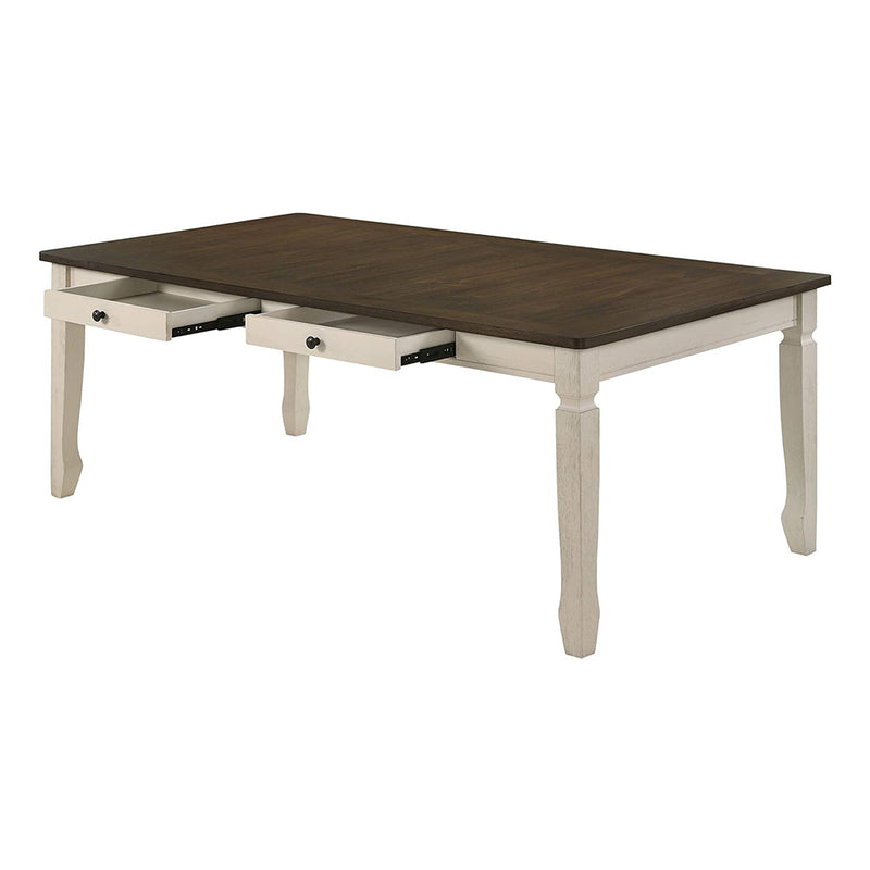 ACME Furniture Fedele Kitchen Dining Table with 2 Storage Drawers, Weathered Oak