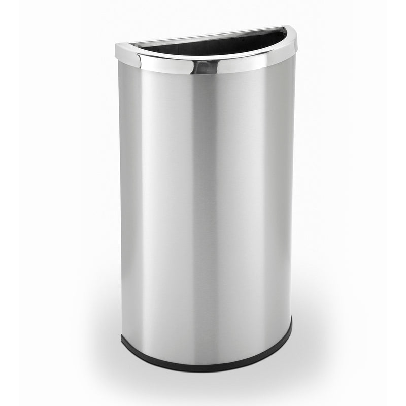 Commercial Zone 8 Gallon Half Moon Trash Can Waste Bin Container, Silver (Used)