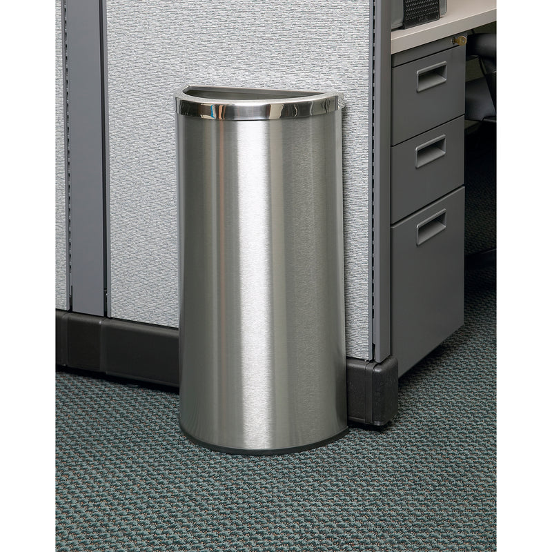 Commercial Zone 780929 8 Gallon Half Moon Trash Can Waste Bin Container, Silver