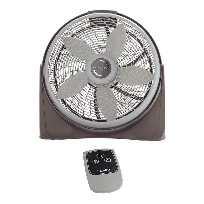 Lasko 20 Inch Cyclone Floor or Wall Mounted Pivoting Fan w/Remote, Gray (2 Pack)
