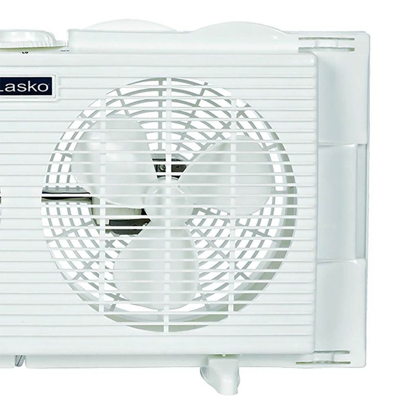 Lasko Slim Profile 2 Speed 22-34 Inch Wide Dual Twin Window Fan, White (2 Pack)