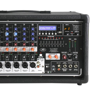 Peavey 400-Watt 7-Channel Powered Bluetooth DJ Audio Live Sound Mixer | PVi-8500