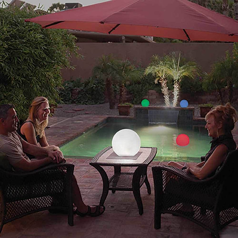 2) GAME GalaxyGLO Solar Light Up 10.75-Inch 4-Color Pool & Outdoor Globe