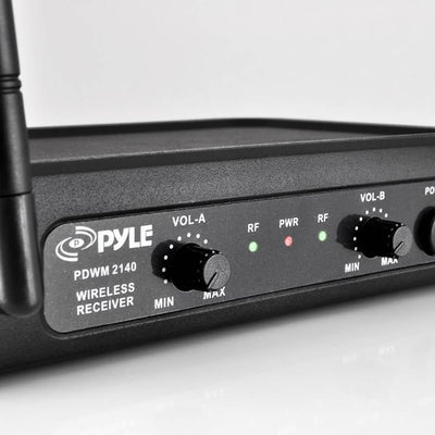 Pyle 4 x PDWM2140 VHF 2 Channel Wireless Handheld and Headset Mic Set (4 Pack)