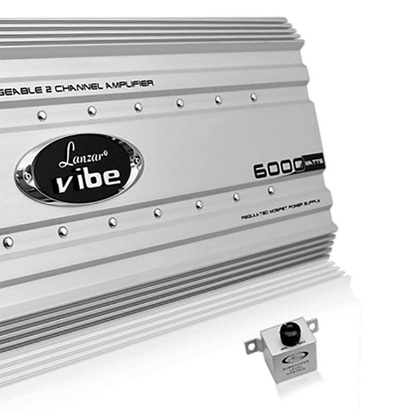 Lanzar 6000W 2-Channel Mosfet Amplifier w/ VM Audio 4-Gauge Amplifier Wiring Kit