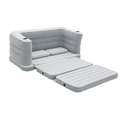 Bestway 79 x 63 x 25 Inches Multi Max II Air Couch Inflatable, Gray | 75063