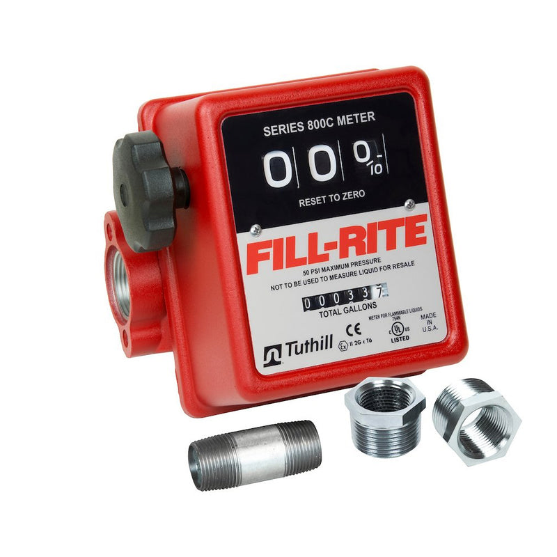 Fill-Rite 3 Wheel Mechanical 1 Inch 50 PSI 5 to 20 GPM Fuel Tank Meter(Open Box)