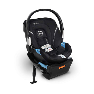 Cybex Aton 2 Infant Baby Car Seat & SafeLock Base w/ SensorSafe, Lavastone Black