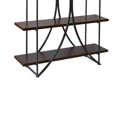 Abode 84 Elliptical 4 Shelf Metal Bookcase with Wood Veneer Shelves (For Parts)