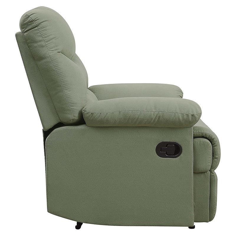 ACME Arcadia Smooth Microfiber Recliner Chair with External Handle, Sage Green