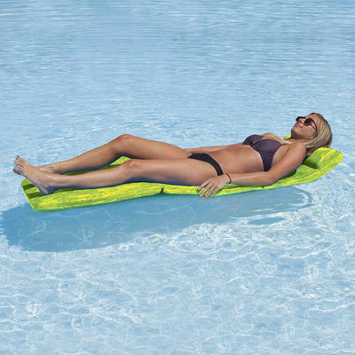 Airhead Sun Comfort Foam Swimming Pool Float Lounge Seat, Lime Green Swirl