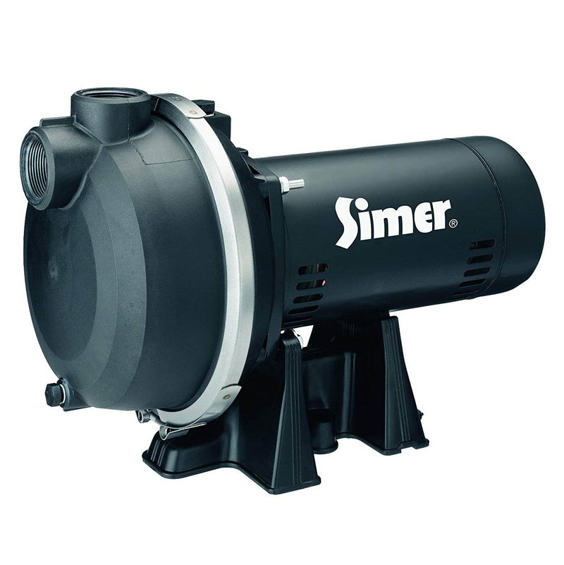 Simer 3415P 1-1/2 HP Thermoplastic Outdoor Irrigation Lawn Sprinkler System Pump