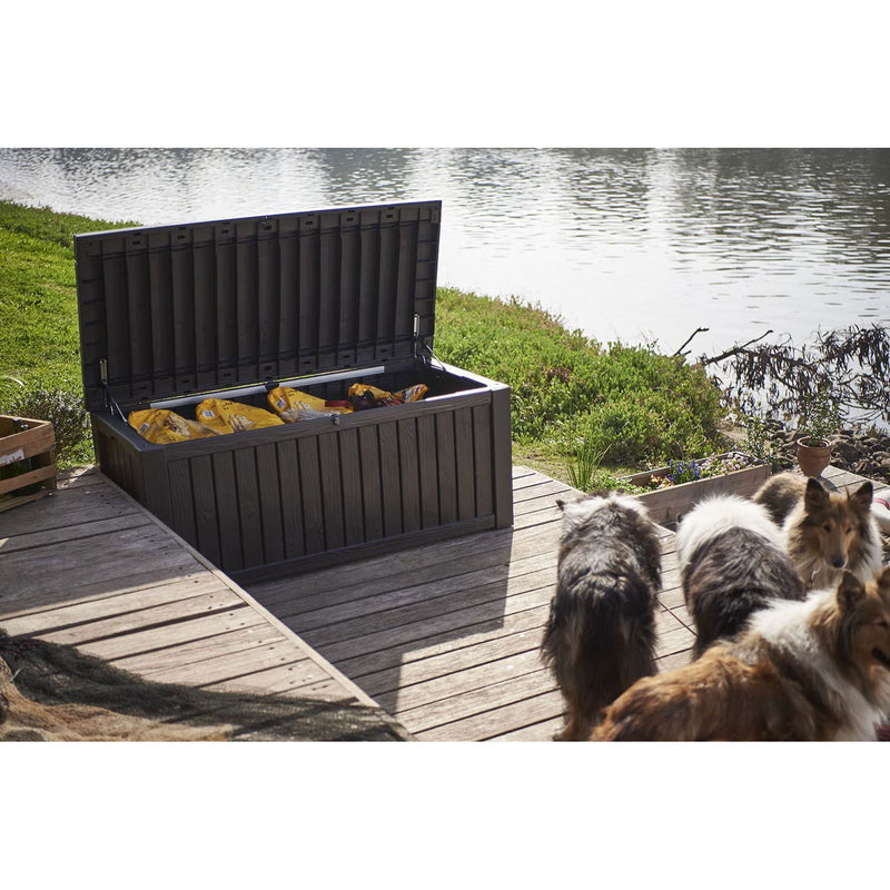 Keter Weatherproof Rockwood Large 150 Gallon Pool Storage Deck Box (Open Box)