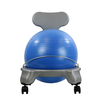 CanDo 30-1795 15 Inch Plastic Exercise Ball Chair with Back and Wheels, Blue