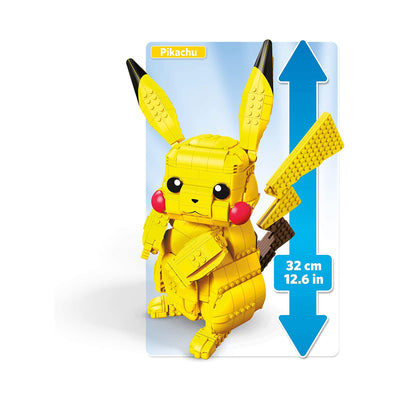 Mega Construx 600 Piece 12 In Pokemon Jumbo Pikachu Building Block Brick Toy Set