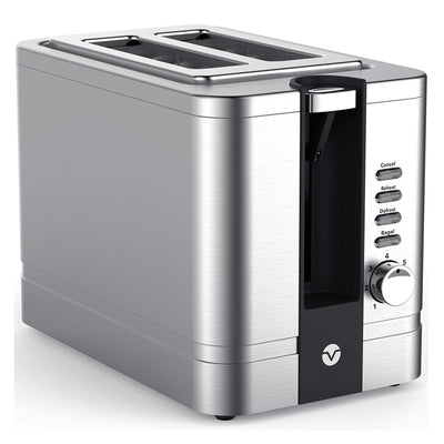 Vremi VRM010011N Retro Stainless Steel Countertop Wide Slot 2 Slice Toaster