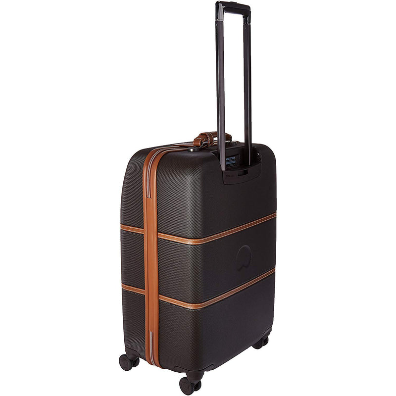 DELSEY Paris Chatelet Hard 24" Checked-Medium Spinner Suitcase, Chocolate Brown