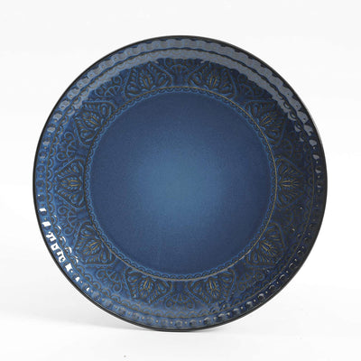 Gibson Elite Milanto Durable Stoneware Glazed 16 Piece Dinnerware Set, Blue