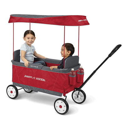 Radio Flyer 2 Passenger Ultimate EZ Folding Wagon for Children and Cargo, Red