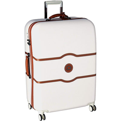 DELSEY Paris Chatelet Hard 28" Checked-Large Spinner Suitcase, Champagne White