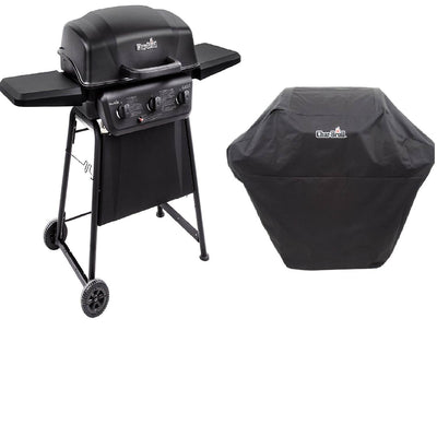 Char-Broil 3 Burner Barbecue Cooking Propane Grill + 3 Burner Heavy Duty Cover