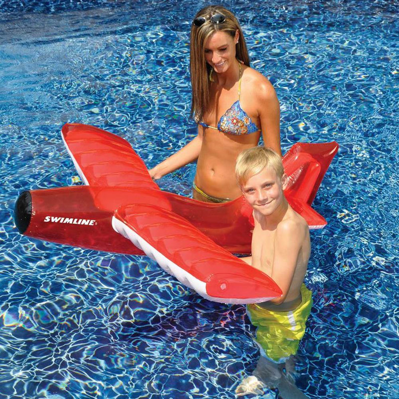 Swimline Kids Inflatable Airplane Glider Swimming Pool Toy Float, Red | 90235