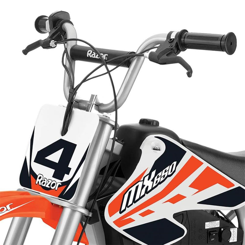 Razor MX650 Dirt Rocket High-Torque Electric Motocross Dirt Bike, 17 MPH, Orange